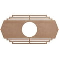thumbnail image 1 of 16"W x 8"H x 4 1/4"ID x 1/4"T Chrysler Wood Fretwork Pierced Ceiling Medallion, Wood (Paint Grade), 1 of 3