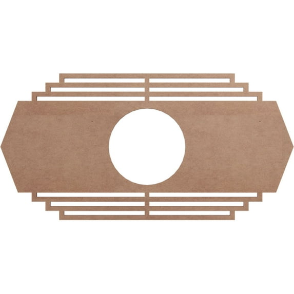 16"W x 8"H x 4 1/4"ID x 1/4"T Chrysler Wood Fretwork Pierced Ceiling Medallion, Wood (Paint Grade)