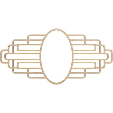 16"W x 8"H x 4 3/8"IW x 7 5/8"IH x 1/4"T Elizabeth Wood Fretwork Pierced Ceiling Medallion, Alder
