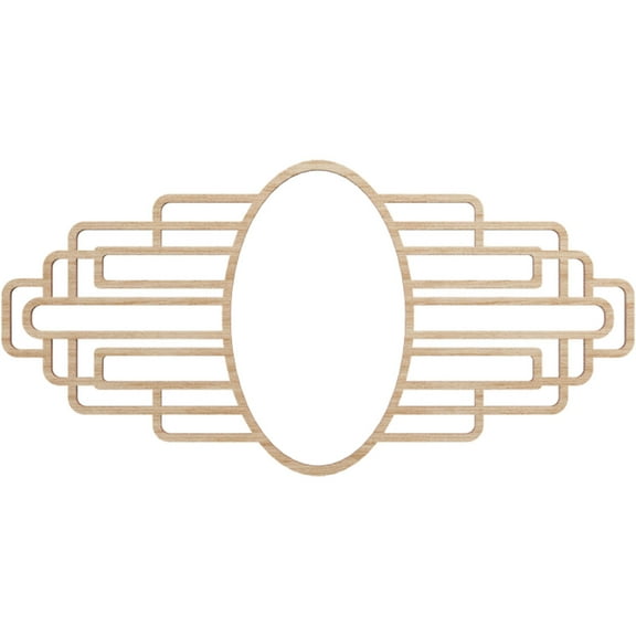 16"W x 8"H x 4 3/8"IW x 7 5/8"IH x 1/4"T Elizabeth Wood Fretwork Pierced Ceiling Medallion, Alder