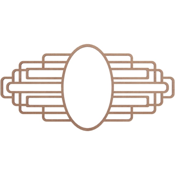16"W x 8"H x 4 3/8"IW x 7 5/8"IH x 1/4"T Elizabeth Wood Fretwork Pierced Ceiling Medallion, Wood (Paint Grade)