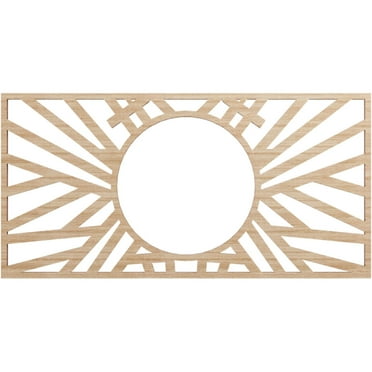 16"W x 8"H x 5 7/8"ID x 1/4"T Hoover Wood Fretwork Pierced Ceiling Medallion, Alder