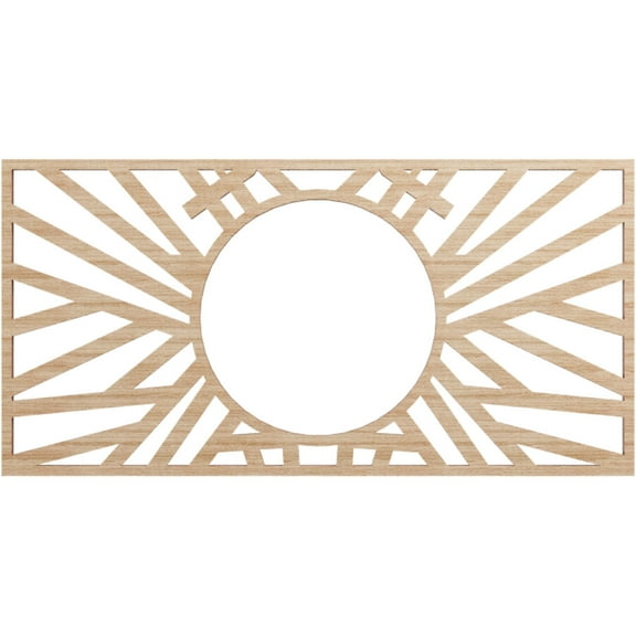 16"W x 8"H x 5 7/8"ID x 1/4"T Hoover Wood Fretwork Pierced Ceiling Medallion, Alder