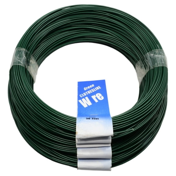 16 WG x 50' Coils Green Vinyl Clothesline Wire (10 pcs.)