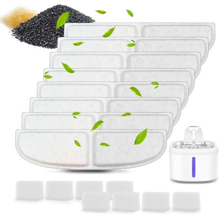 16   Water Fountain Filters,  Fountain Replacement Filters for 3.5L/118oz  Water Fountain, for W02 Pet Fountain