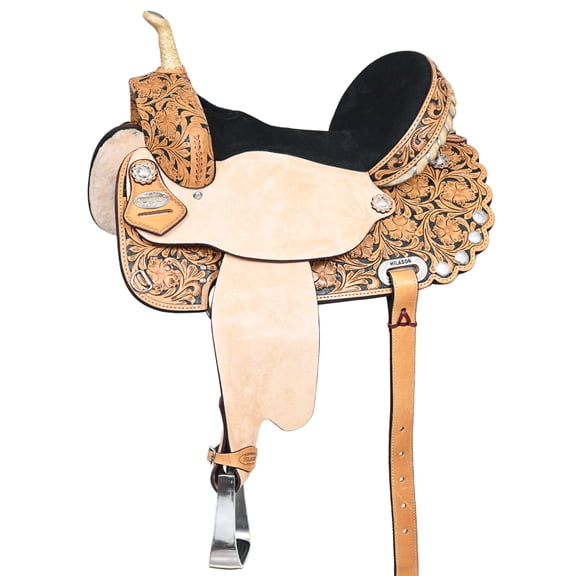 16" Western Horse Saddle American Leather Treeless Trail Barrel Hilason