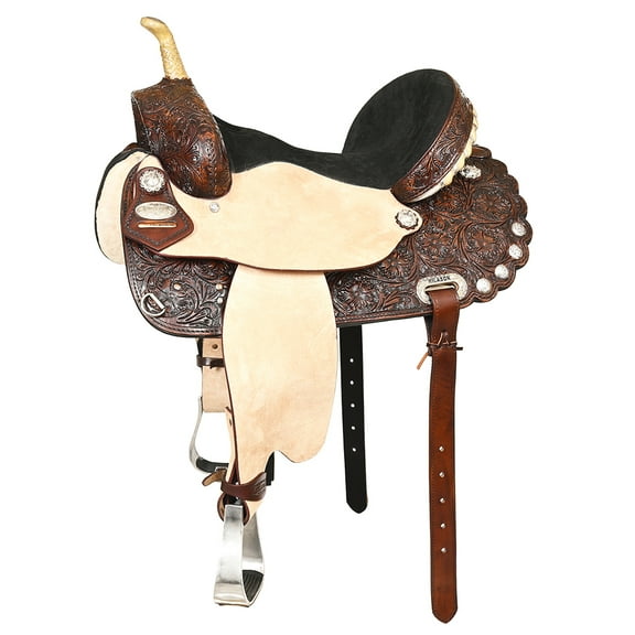 16" Western Horse Saddle American Leather Treeless Trail Barrel Hilason