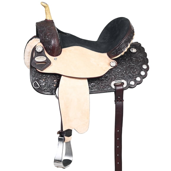 16" Western Horse Saddle American Leather Treeless Trail Barrel Hilason