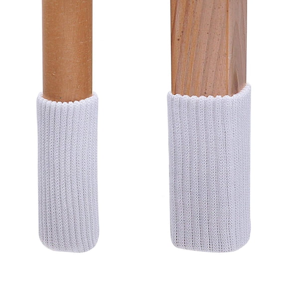 16 White Knitting Wool Chair Leg Socks Furniture Floor Protectors TEKEFT