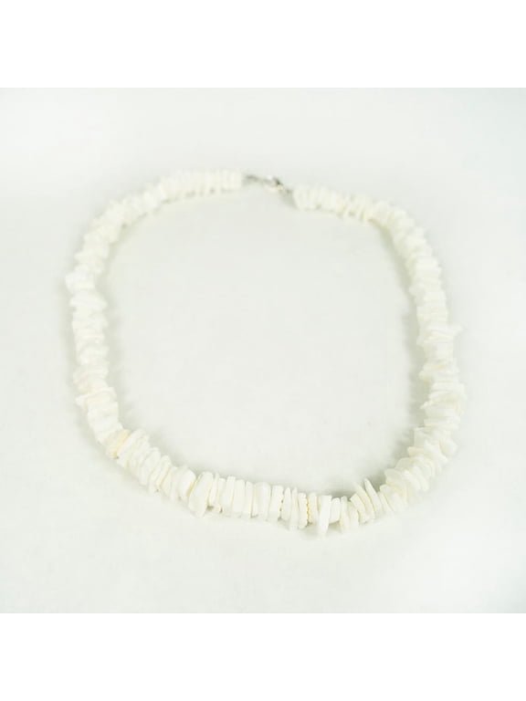 16" White Puka Shell Necklace - Luau Jewelry