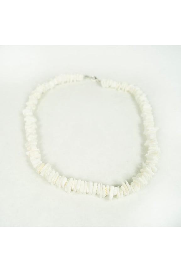 16" White Puka Shell Necklace - Luau Jewelry