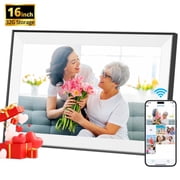 Dragon Touch 16 Digital Picture Frame, 32GB Wifi Electronic Photo Frame with 1280 HD Touchscreen, Best Gift for Mom&Dad on Fathers Day