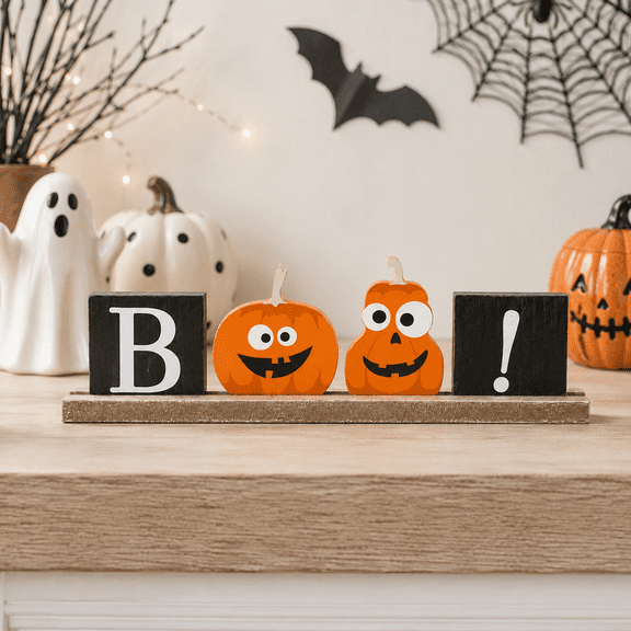 16" Wood Table Sitter Boo! | Pumpkins & Sweets Collection