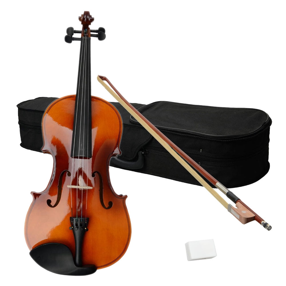 16" Wooden Acoustic Viola set for Adults and Beginners, Solid Vintage-Inspired Handmade Wooden Violas with Case, Bow, Rosin, Full Size Viola Instrument, Brown