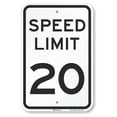 thumbnail image 1 of 16 X 12 inch “Speed Limit 20” Metal Sign, 63 mil Aluminum, 3M Laminated Engineer Grade Reflective Material, Black and White, 1 of 5