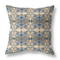 thumbnail image 1 of 16" X 16" Brown And Blue Abstract Zippered Suede Throw Pillow, 1 of 5