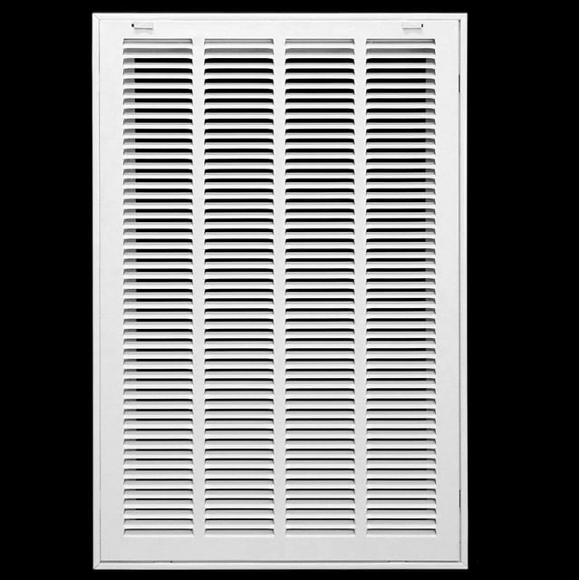 16" X 24 Steel Return Air Filter Grille for 1" Filter - Removable Face/Door - HVAC Duct Cover - Flat Stamped Face - White [Outer Dimensions: 18.5 X 25.75]