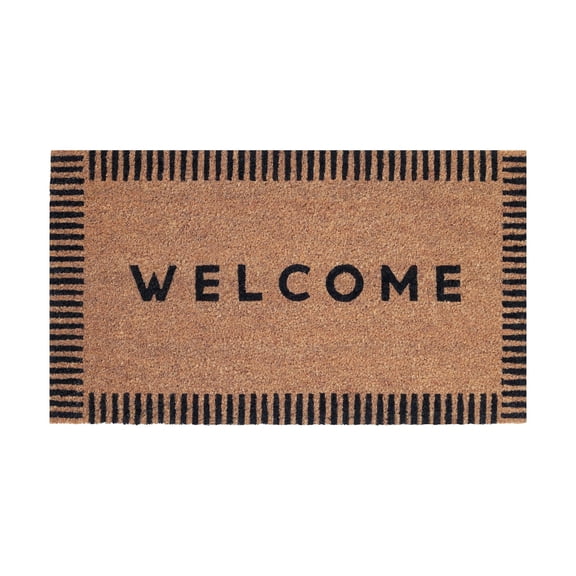 16" X 28" Coir Mats - Welcome Black Scallop