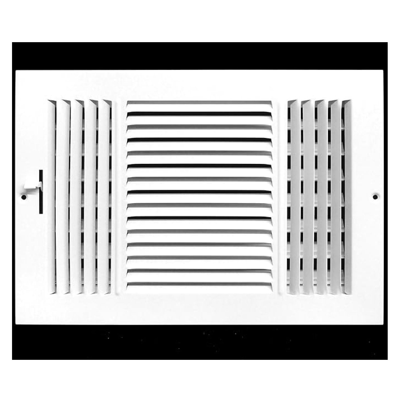 16'' X 6'' 3-Way AIR Supply Grille - Vent Cover & Diffuser - Flat Stamped Face - White [Outer Dimensions: 17.75''w X 7.75''h]