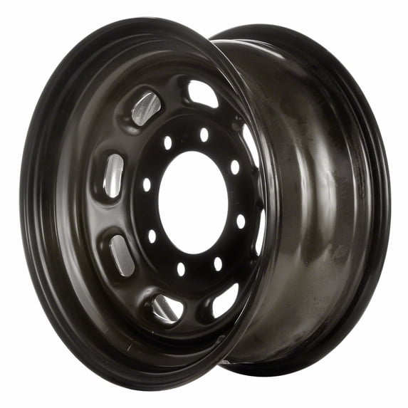 16 X 7 Reconditioned OEM Steel Wheel, Black Full Face, Fits 1999-2004 Ford Superduty Pickup