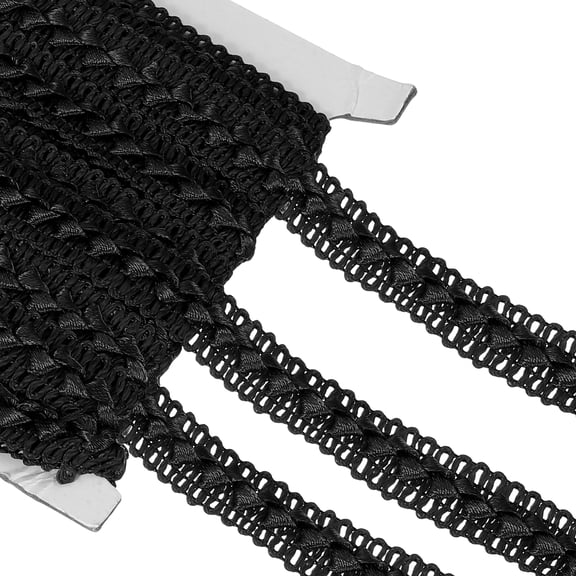 16 Yard Braid Trim, 0.7" Wide Braid Lace Ribbon Gimp Trim Strap for DIY Craft Sewing Accessories Costume Home Decoration, Black