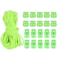 thumbnail image 1 of 16 Yard Elastic Bungee Cord & Single Hole Cord Lock & Double Hole Spring Toggle Stopper, Fluorescent Green 12 Pack, 1 of 6