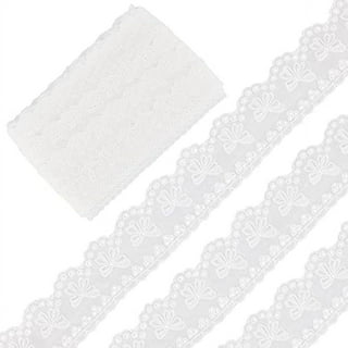 VU100 Scalloped Eyelet Lace Trim White, 4 Inch Wide 5 Yard Cotton Lace Trim  Fabric by The Yard, for Sewing Crafts Dress Tablcloth Blankets