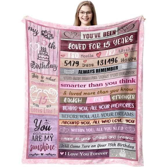 16 Year Old Birthday Gift for Girls, 16th Birthday Decorations Blanket for Girls, Birthday Gift Ideas for Daughter Granddaughter Son Grandson, Soft Cozy Flannel Throw Blanket for Bed Sofa Christmas