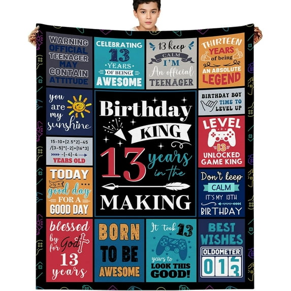 16 Year Old Boy Gifts, 16 Year Old Boy Birthday Gift Ideas 50x60 Inch 16 Year Birthday Throw Blanket Son Grandson Gifts from Mom Dad Grandparents
