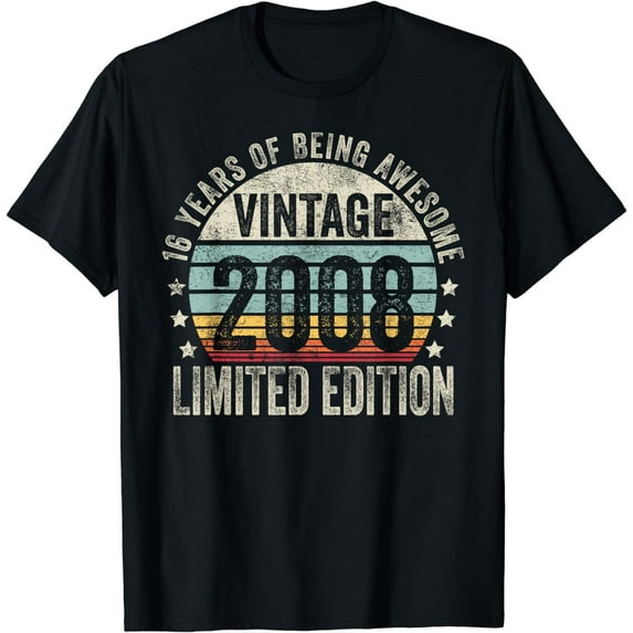 16 Year Old Gifts Vintage 2008 Limited Edition 16th Birthday T-Shirt