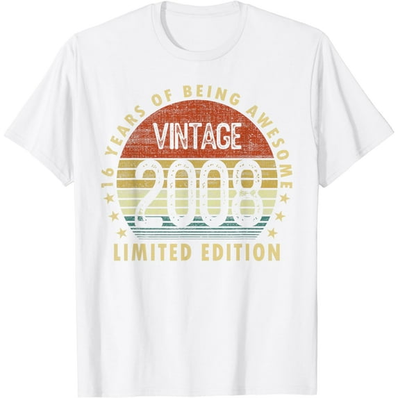 16 Year Old Gifts Vintage 2008 Limited Edition 16th Birthday T-Shirt