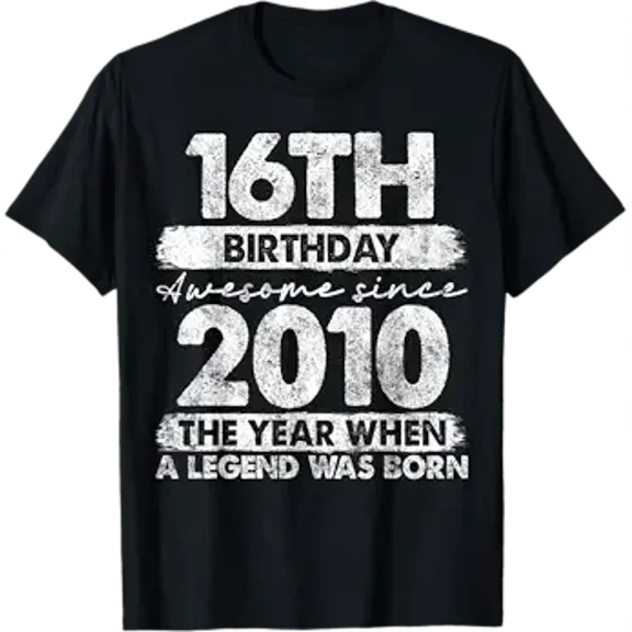 16 Year Old Gifts Vintage 2010 16th Birthday T-Shirt
