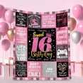 thumbnail image 1 of 16 Year Old Girl Birthday Gifts,Teenage Girls 16th Birthday Gifts Throw Blanket 50" x 60",Happy 16th Birthday Decorations Blanket for Girls,Birthday Gifts for 16 Year Old Girl Daughter Bestie Sister, 1 of 6