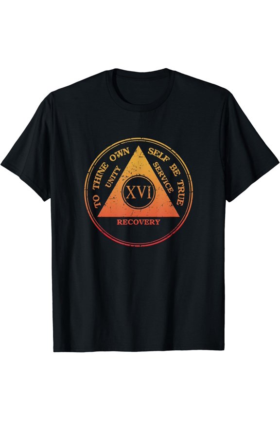 16 Years Sober Alcoholics Anonymous Aa Coin T-Shirt , Vintage T-Shirt
