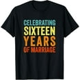 thumbnail image 1 of 16 Years of Marriage 16th Wedding Anniversary Funny T-Shirt, 1 of 4