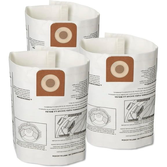16 and 20 Gallon Wet/Dry Vacuum Collection Bags replace for Craftsman CMXZVBE38749, Universal Vacuum Filter Bags, 3 packs