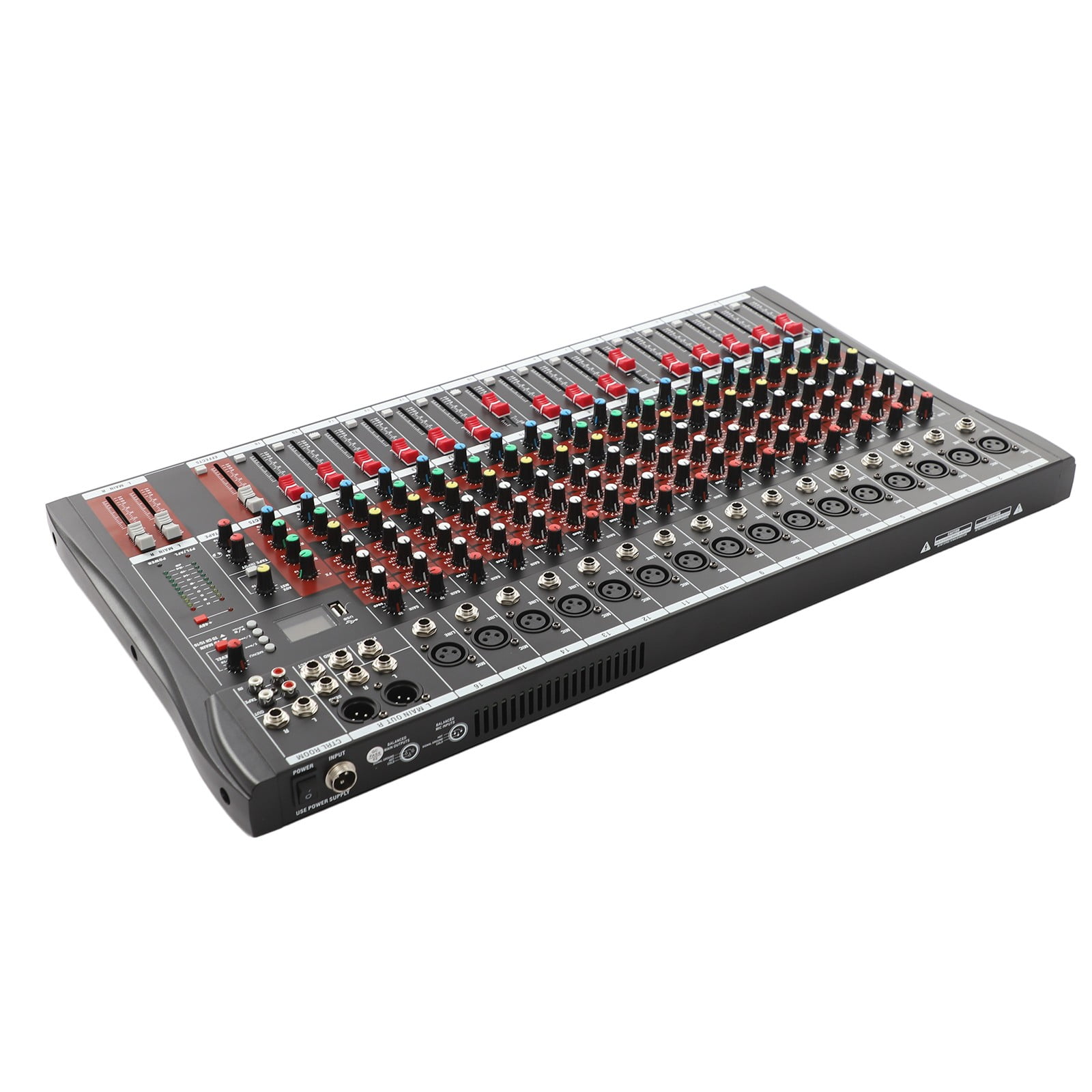 16-channel Audio Mixer Console, Professional DJ Audio Mixer, 16-Channel DJ Mixing Console for Home KTV, Music Recording, Webcasting, and More