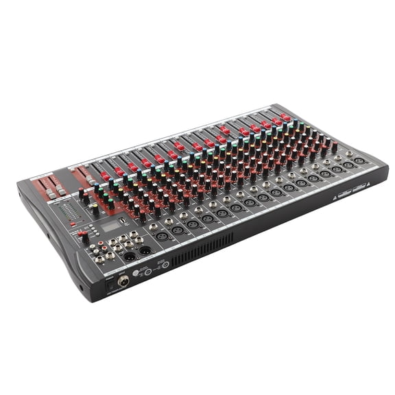 16-channel Audio Mixer Console, Professional DJ Audio Mixer, 16-Channel DJ Mixing Console for Home KTV, Music Recording, Webcasting, and More