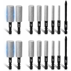 16 count Drill Bit Set, 35mm Extended Brazed Grinding Surface, Dry Drilling Wax Core, 1/4" Hex Shank, Tile Drill Bits for Glass, Ceramic, Porcelain, Marble, Granite, 2 Bits