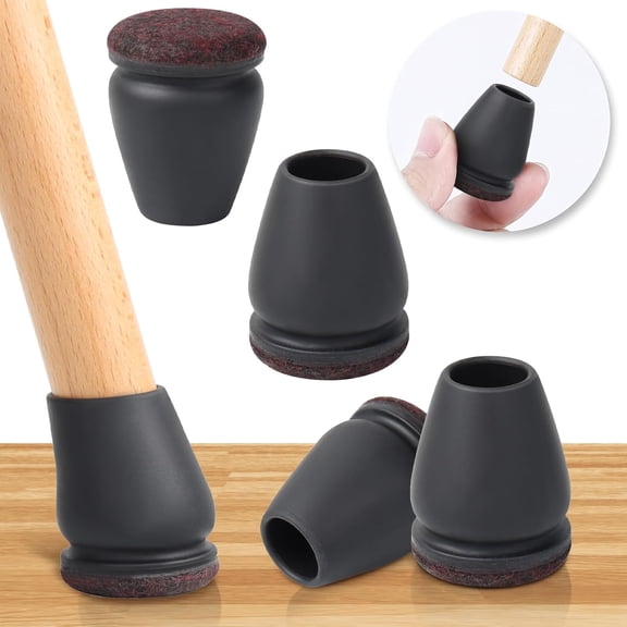 16 count Extra Small Chair Floor Protectors, Chair Protector for Hardwood Floors, Bar Stool Floor Protectors Chair Caps, Round Felt Furniture Pads Chair Sliders(Black,Fit 0.55"-0.75")