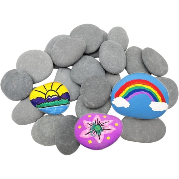 16 count Painting Rocks, 2"-3" River DIY Rock Flat & Smooth Kindness Rocks for Arts, Crafts, Decoration, Medium Stone for Painting,Hand Picked