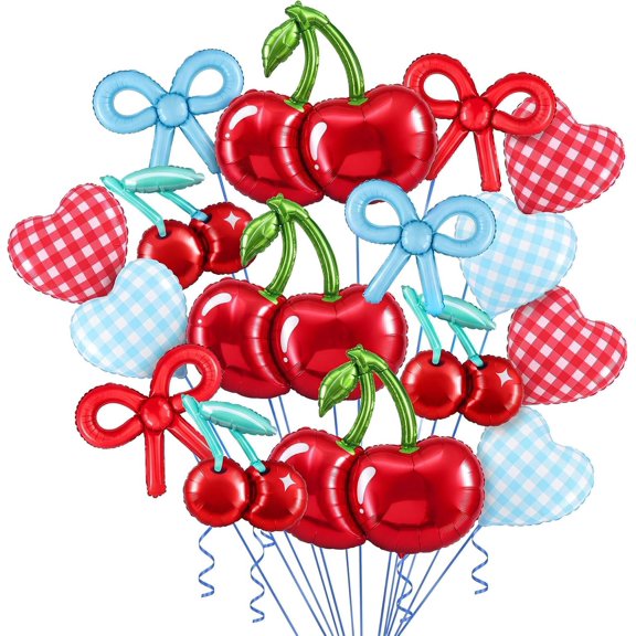 16 count Red and Blue Cherry Party Balloons Decorations