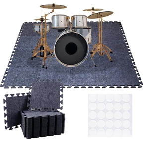 16 count Thick Sound Absorbing Interlocking Floor Mats, High Density Piano Carpet Drum Rug, Non-Slip Anti Vibration Soundproof Pads Acoustic Blankets for Studio