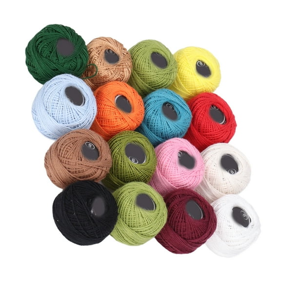 16 embroidery threads, embroidery threads, 16pcs crochet thread, strong, rich and bright colors, high gloss, wide application crochet cotton, about 45 meters multicolor