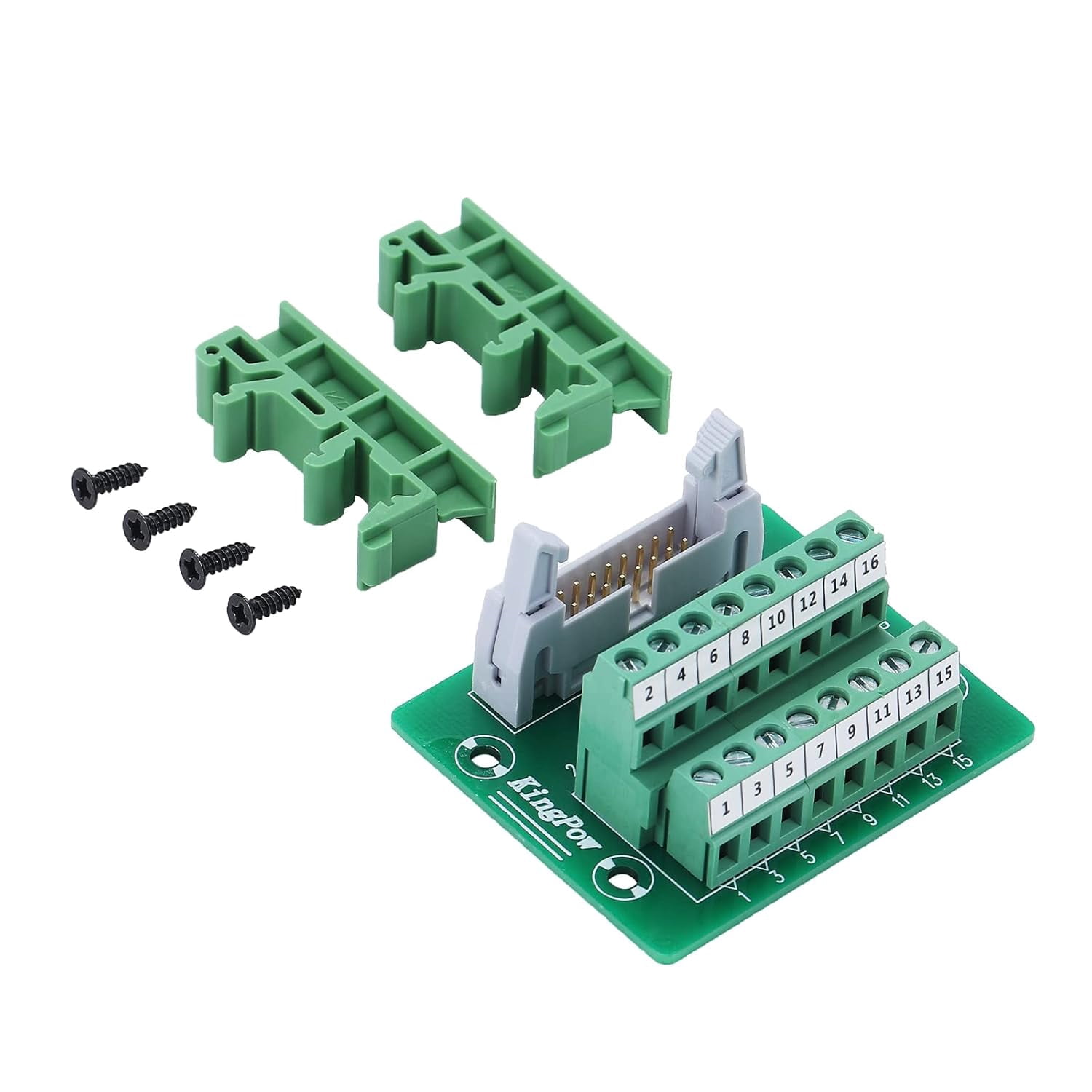 16 expansion board 2816-pin male terminal block connector, with 45 rail mounting feet, suitable for