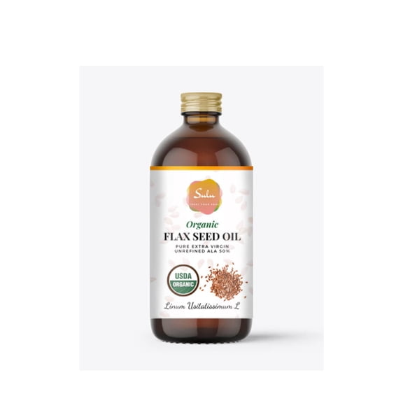 16 fl.oz Flax Seed Oil- USDA Organic Unrefined Cold Pressed ALA 50%
