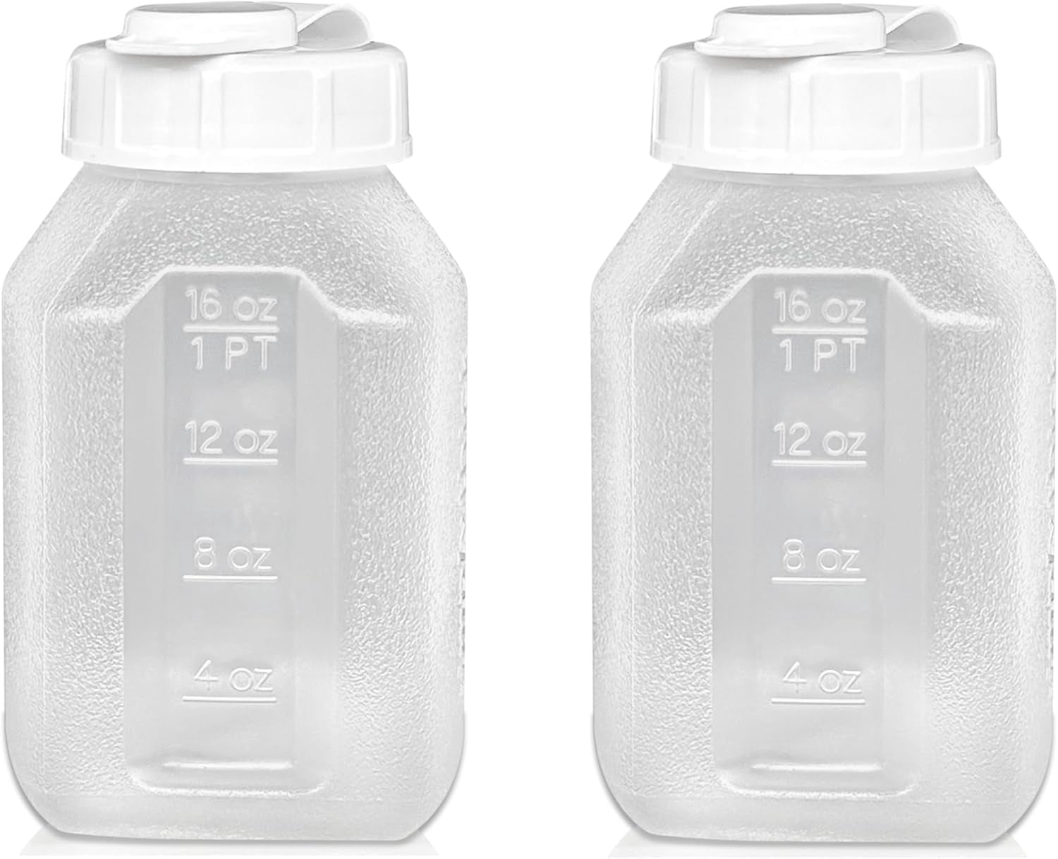 16 fl. oz Water Bottle Refrigerator Shaker, Pitcher, Engraved Measurements, Mixer, Leak Resistance, BPA Free (2-Pack)