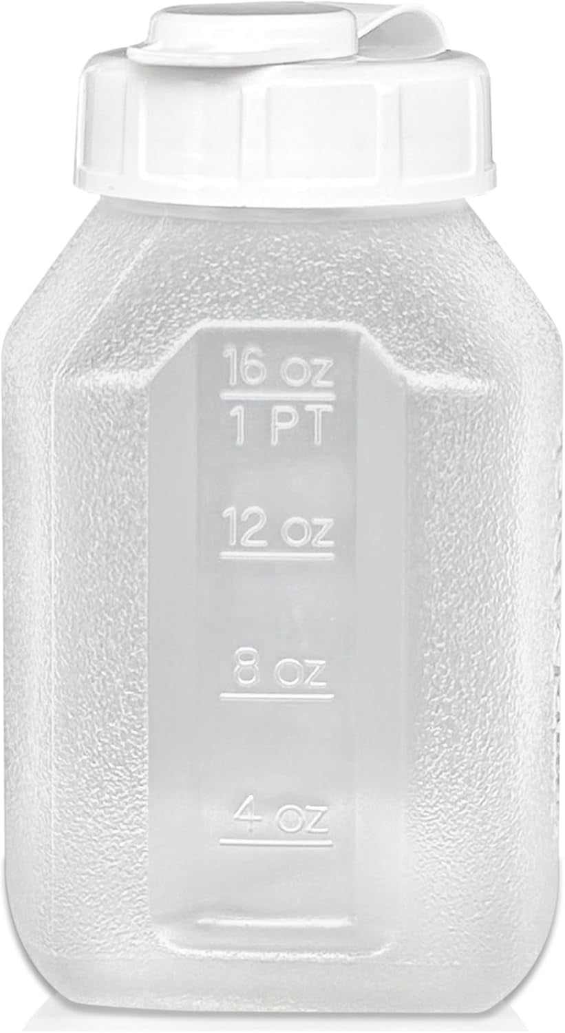 16 fl. oz Water Bottle Refrigerator Shaker, Pitcher, Engraved Measurements, Mixer, Leak Resistance, BPA Free