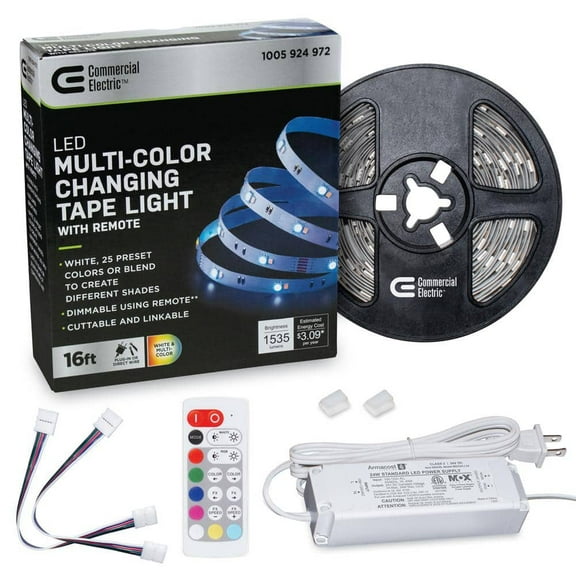 16 ft. LED White and RGB Tape Light Kit- Under Cabinet Light