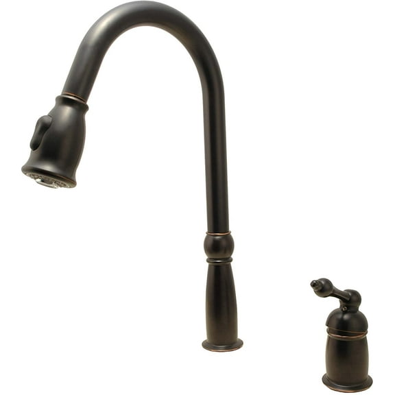 16"-high Single Handle Pull-Down Kitchen Faucet, Oil Rubbed Bronze Finish - By PlumbUSA 35298TB